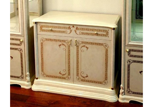 Комод 2-х дверный (тумба) РОЗА Бежевый глянец