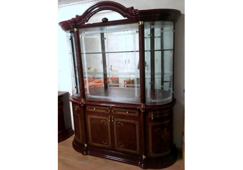 Витрина 4-х дверная РОЗА Могано