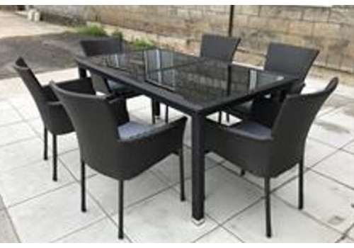 Комплект плетеной мебели T246A/AFM-170 Black 6Pcs