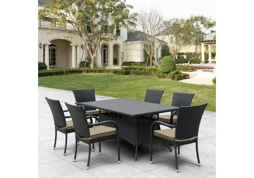 Комплект плетеной мебели T170S/S6Black 6Pcs