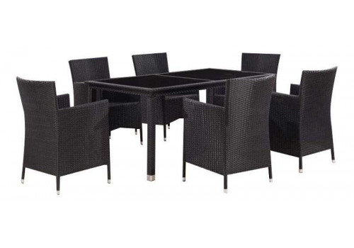 Комплект плетеной мебели T246A/Y189D Black 6Pcs