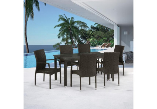Комплект плетеной мебели T256A/Y379A-W53 Brown 6Pcs
