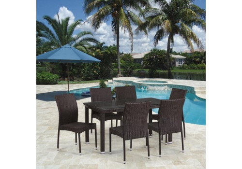 Комплект плетеной мебели T256A/Y380A-W53 Brown 6Pcs