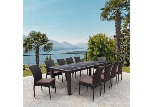 Комплект плетеной мебели T438/Y380A-W53 Brown (10+1)