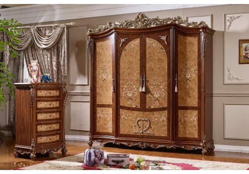 Шкаф 4-х дверный  972  св. орех