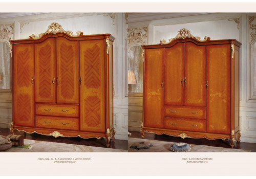 Шкаф 4-дверный АСНАГИ 3920, орех