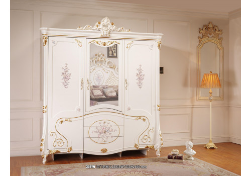 Шкаф 3-дверный АСНАГИ 3921W, слоновая кость