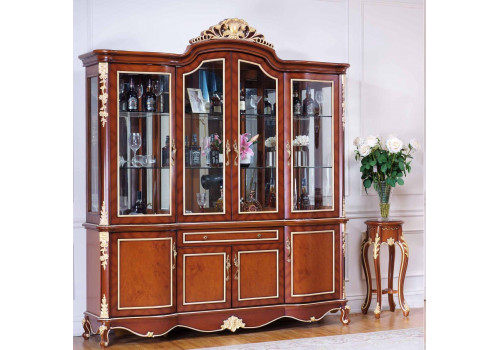 Витрина 4-дверная АСНАГИ 3923, орех