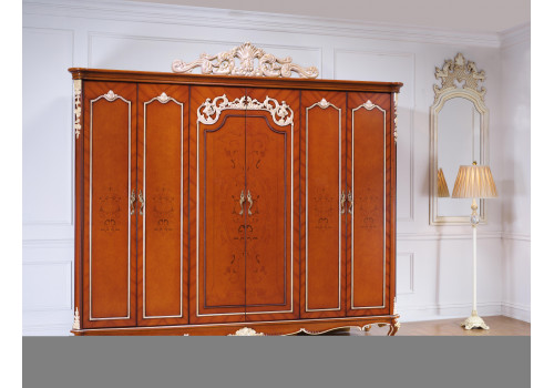 Шкаф 6-дверный АСНАГИ 3924, орех