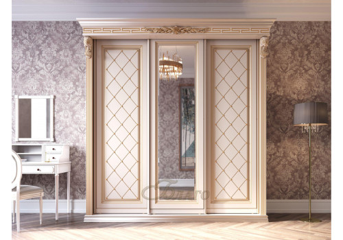 Шкаф-купе 3-х ств. Классика. декор Лев  Б8.72-3  карамель