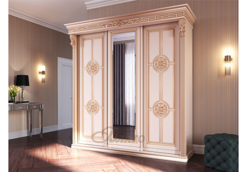 Шкаф-купе  Классика  3-ств. Б8.72-3  Розетка карамель