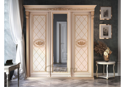 Шкаф-купе 3-х дв. Классика Б8.72-3 павлин карамель