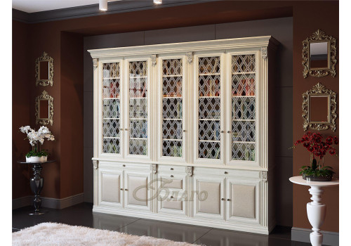 Шкаф книжный 5-ти ств. для кабинета Б5.15-14 Карамель/Беж