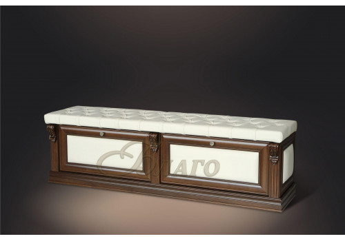 Банкетка-обувница с дверями Б5.2-4 Орех/Бежевый (к модулю Б5.10-3)