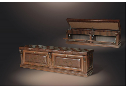 Банкетка-обувница с дверями Б5.2-4 Орех/Коричневый (к модулю Б5.10-3)