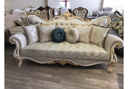 Комплект мягкой мебели БАДЕ BADE, слоновая кость с золотом