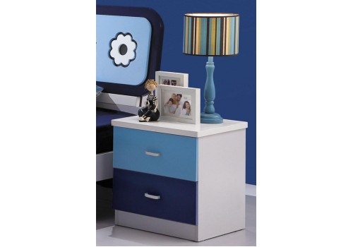 Спальня MK-4621-BL (кровать/МК-4600, тумбочка/МК-4601) 0х0х0 Синий/Белый