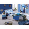 Спальня MK-4621-BL (кровать/МК-4600, тумбочка/МК-4601) 0х0х0 Синий/Белый