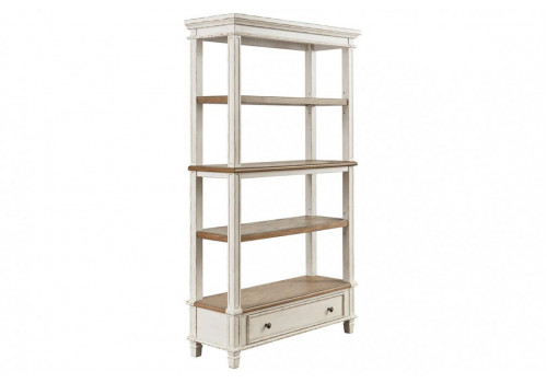 Стеллаж Realyn H743-70  Белый/натуральное дерево