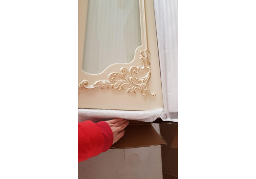 Столовая  Батичелла new , с 4-дверной витриной, слоновая кость