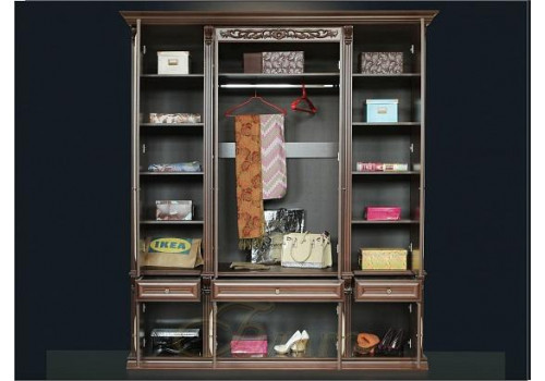 Шкаф 4-х ств. с декором  Б13.1 Орех