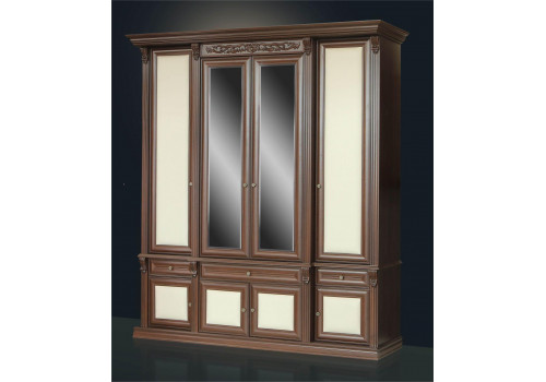 Шкаф 4-х ств. с декором  Б13.1 Орех