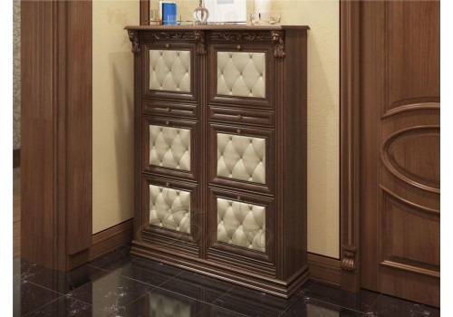 Обувница 6-х ст. с двумя ящиками Б5.16-23 Орех