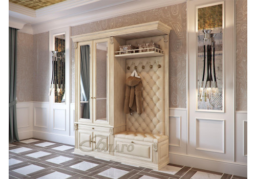 Прихожая со шкафом и полкой Б5.11-2 Карамель/Бежевый