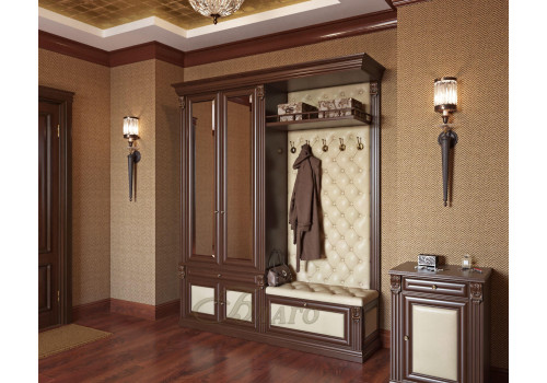 Прихожая со шкафом и вешалкой без зеркал Б5.11-11  Орех/Бежевый