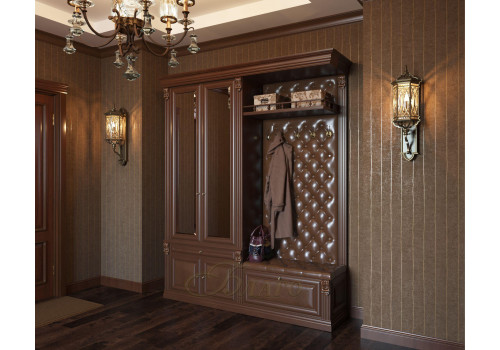 Прихожая со шкафом и вешалкой без зеркал Б5.11-11 Орех/Коричневый