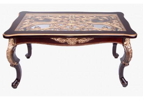 Стол журнальный Версаль Близнецы со стеклом Орех