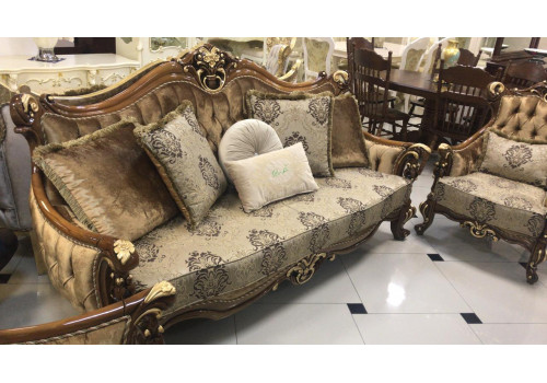 Комплект мягкой мебели ДЕНИЗ DENIZ, орех с золотом