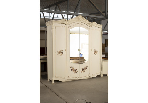 Шкаф 4-х дверный с зеркалами АЛЬБА Бежевый