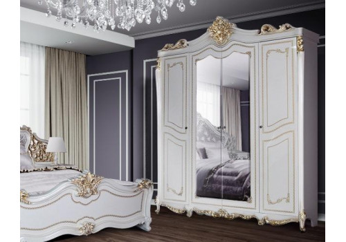 Комплект 4-х дверный «Джоконда» крем глянец, комод без зеркала 