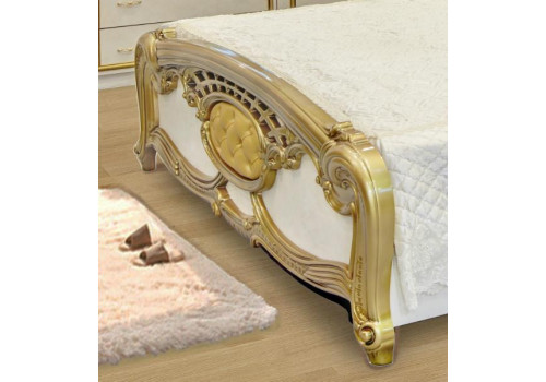 Кровать 2-х спальная 1600*2000 ОЛЬГА беж/золото матовый