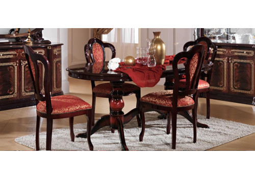 Стол раскладной круглый (малый)  РОЗА Могано глянец