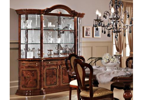 Витрина 4-х дверная РОЗА  Орех