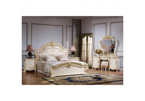 Спальня ДЖУЛЬЕТТА JULIET 3288, с 4-дверным шкафом, беж с золотом