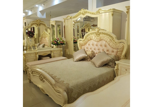 Спальня ДЖУЛЬЕТТА JULIET 3288, с 4-дверным шкафом, беж с золотом