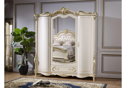 Шкаф 3-дверный ДЖУЛЬЕТТА JULIET 3288, беж с золотом