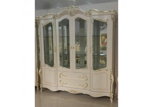 Витрина 4-дверная  Джульетта JULIET 3288  , беж с золотом