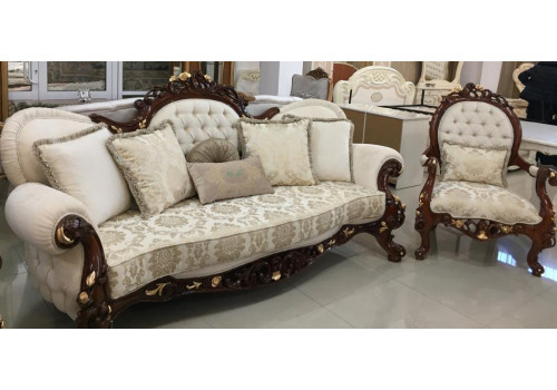 Комплект мягкой мебели ЭЙЛЮЛЬ EYLYUL, орех с золотом