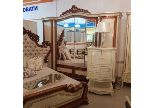 Шкаф 6-дверный ЕКАТЕРИНА EKATERINA 3906, слоновая кость