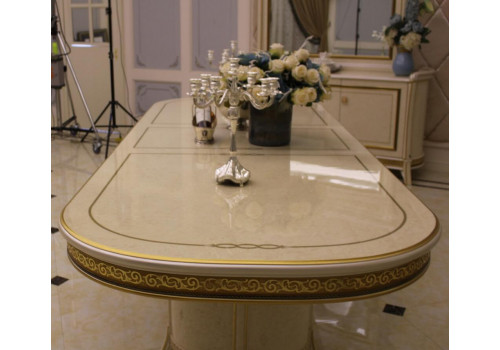 Стол обеденный ЭРИДАН ERIDAN 3917, слоновая кость