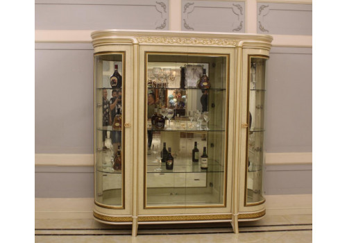 Витрина 4-дверная ЭРИДАН ERIDAN 3917, слоновая кость