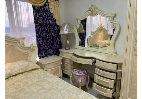 Спальня ФРАНЦИСКО FRANCISKO K03 W, с 4-дверным шкафом, слоновая кость