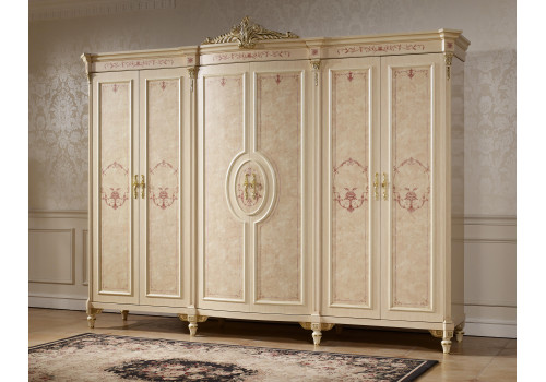 Шкаф 6-дверный ФРАНЦИСКО FRANCISKO K03 W, слоновая кость