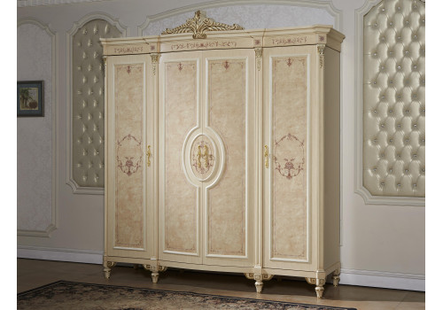 Шкаф 4-дверный ФРАНЦИСКО FRANCISKO K03 W, слоновая кость