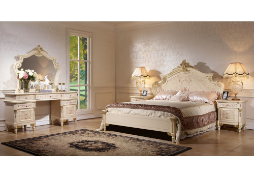 Спальня ФРАНЦИСКО FRANCISKO K03 W, с 4-дверным шкафом, слоновая кость