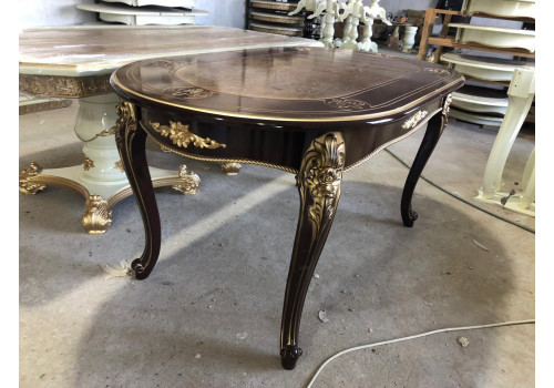 Стол Изабелла Орех золото Овальный раскладной